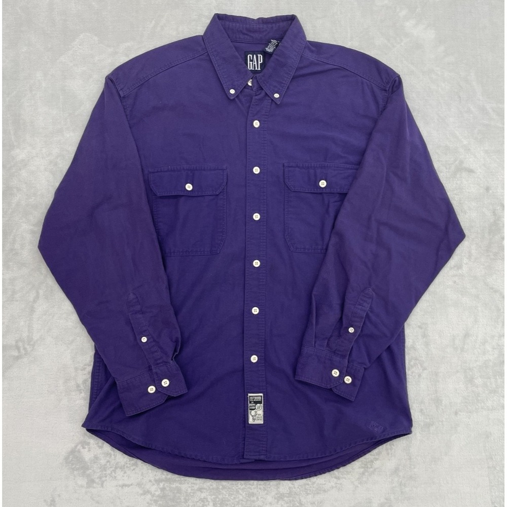 GAP Outdoor Classic Mens Large Purple Button Down Shirt Long Sleeve Cotton